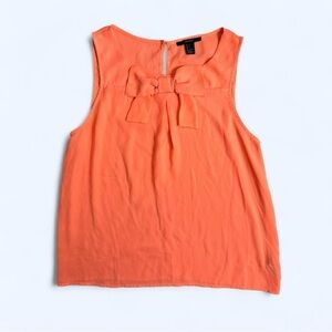 Forever 21 Sleeveless Bow Blouse in Coral Size Small